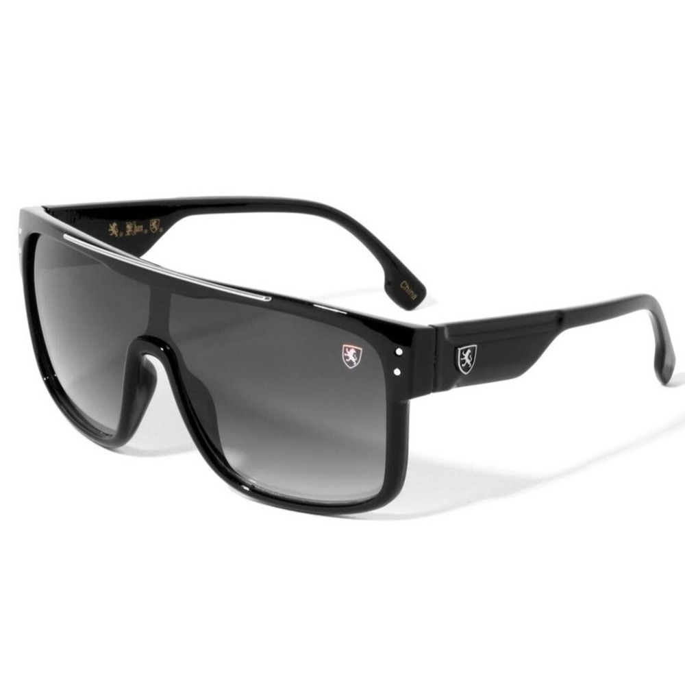 Men Sunglasses Flat Top Fashion Black Gradient Lens Street Wear Trendy Gafas Hot